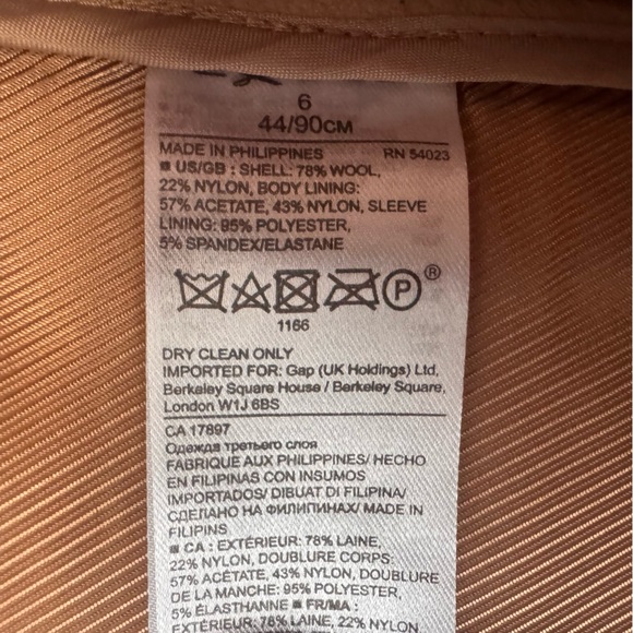 Banana Republic Melton Top Coat in tan. Size: 6. Gorgeous! Pristine! - Picture 5 of 14